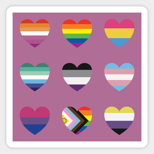 LGBT+ Pride Flags Heart Collection Magnet by superdupertees